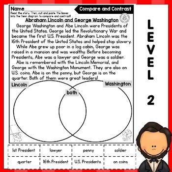 Download FREE Compare and Contrast: Presidents by Brenda Tejeda | TpT