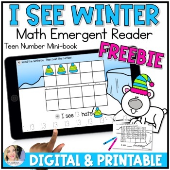 Preview of FREE Composing and Decomposing Teen Numbers Digital Activity | I See Winter
