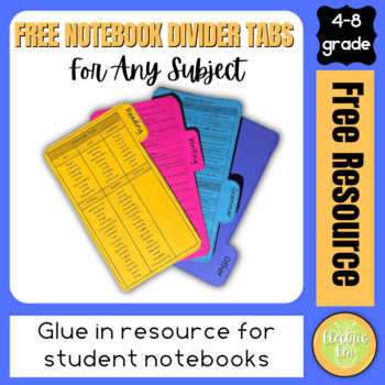 Preview of FREE Composition Notebook Organization Tabs! (Blank)