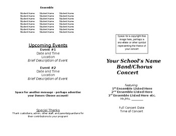 Preview of FREE Concert Program Template