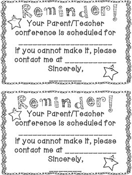 parent teacher conference reminder