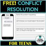 FREE Conflict Resolution Worksheet for TEENS!  Engaging an