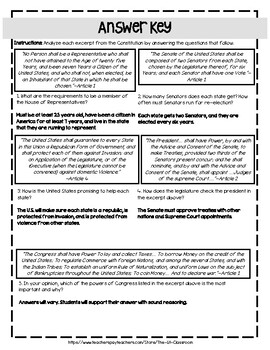 FREE Constitution Primary Source Activity by The Lit Classroom | TpT