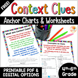 FREE Context Clues Activities: Reading Passage and Anchor Charts