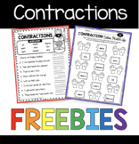 FREE Contractions Worksheets - Activities Literacy center for first grade second