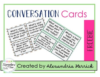 Preview of FREE / Conversation Card Printables Ice Breaker Activity Building Relationships