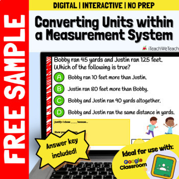Preview of FREE Converting Units within a Measurement System | Distance Learning | NO PREP!