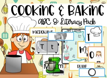 Preview of FREE Cooking & Baking ABC and Literacy Pack: Word Wall & Find/ Cover Included!