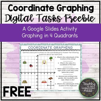 Preview of FREE Coordinate Graphing in Four Quadrants Google Slide Activity