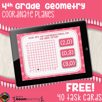 Preview of FREE Coordinate Planes Digital Task Cards Distance Learning Boom Cards
