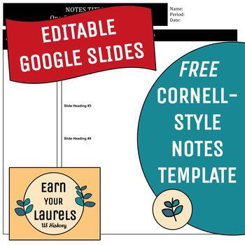 Preview of FREE Cornell-Style Notes Template - Google Slides Version!