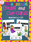 {FREE} Count and Clip Cards: Mermaid Ten Frame (Numbers 1-20)