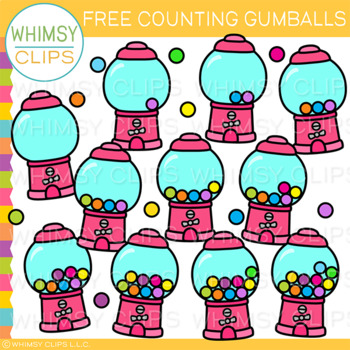 Preview of FREE Math Counting Gumballs Clip Art
