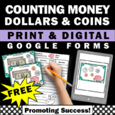FREE Counting Money Task Cards Dollar Coins 2nd Grade Math