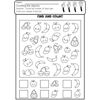 FREE Counting Object to 10 Worksheet | Unplug coding | Counting and ...