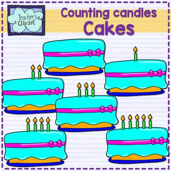 Preview of FREE Counting and Adding {Cake with candles 0 - 5 clip art}