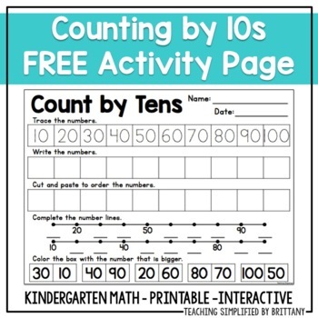 Preview of FREE - Counting to 100 by Tens Activity Page