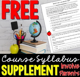 FREE Back-to-School Course Syllabus Supplement (Activity/Handout)