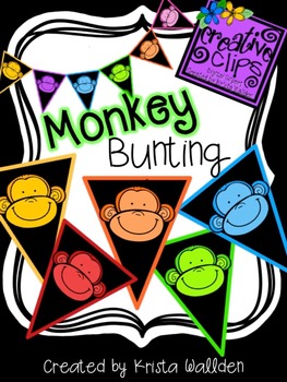 Preview of {FREE} Create a Colorful Monkey Bunting