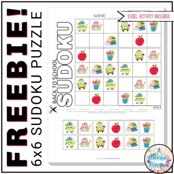 Preview of FREE Critical Thinking Activity - 6x6 Sudoku Puzzle, Back to School