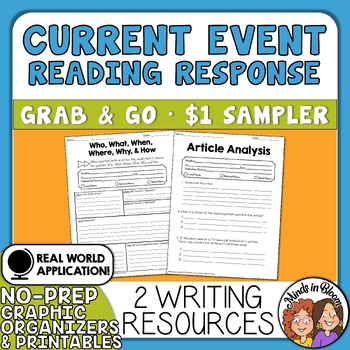 Preview of Current Events Sample Printables Worksheets Graphic Organizer Informational Text