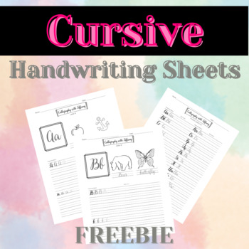 Preview of FREE Cursive Handwriting A-Z Practice SAMPLER