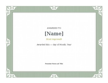 Preview of FREE Customizable Academic Award Template