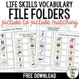 FREE Life Skills Vocabulary File Folders