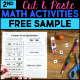 FREE Cut and Paste Math Activities for Second Grade