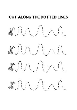 FREE Cut the Lines and Shapes Scissor Skills worksheets for ages 4 and up