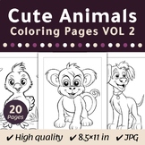 FREE Cute Animals Coloring Pages For Kids VOL 2, Printable