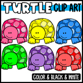 Cute & Colorful Rainbow Turtle Clip Art