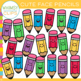 FREE Cute Face School Pencils Clip Art
