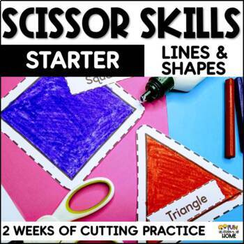 Preview of Fine Motor Skills Worksheets Cutting Practice With Scissors Cutting Lines&Shapes
