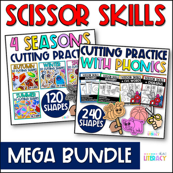 Preview of Fine Motor Skills Worksheets Cutting Practice With Scissors Cutting Lines&Shapes