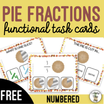Preview of FREE Cutting Pie Fractions Task Cards
