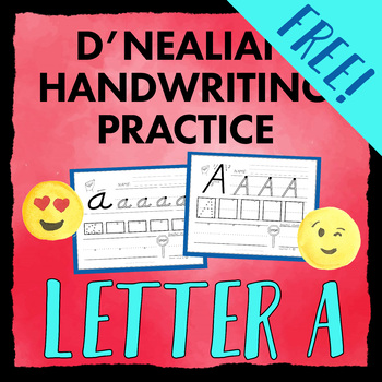 Preview of FREE D'Nealian Handwriting Practice Worksheets - Letter A - PRINT and CURSIVE