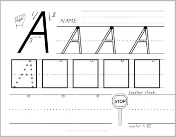 FREE D'Nealian Handwriting Practice Worksheets - Letter A - PRINT and ...