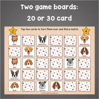 Online Memory Matching Game for Kids: Dogs