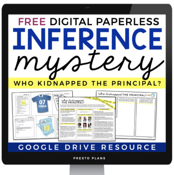 Preview of Inference Activity - Digital Mystery Reading Challenge - Kidnapped Principal