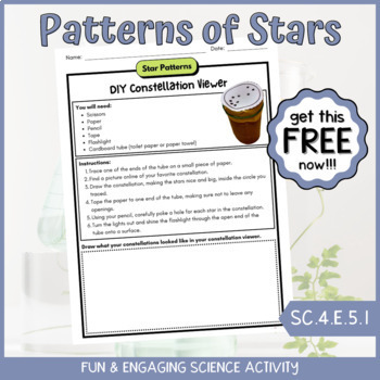 Preview of FREE DIY Constellation Viewer Patters of Stars Science Activity