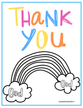 Preview of FREE DOWNLOAD - Thank You God Coloring Sheet & Wall Art