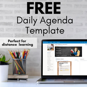 Preview of FREE Daily Agenda Template | Distance & Virtual Learning Agenda for Students