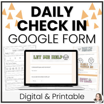 Preview of FREE Daily Check In With Students | Daily Check In Form Printable & Digital