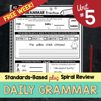 Preview of Free Grammar Worksheets Second Grade Third Grade Conjunctions Writing English