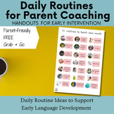 FREE Daily Routines for Early Intervention-Parent Handout 