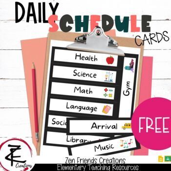 Preview of FREE - Daily Schedule Cards/Google Classroom/Digital/Printable