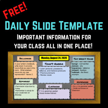 Preview of FREE! Daily Slide Template