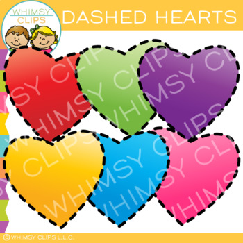 Preview of Free Dashed Valentine's Day Hearts Clip Art