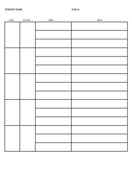 FREE Data Sheet - Speech - OT - PT - Printable - Digital/Distance Learning